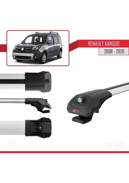 Renault Kangoo 2008-2020 Arası ile Uyumlu Ace-1 Ara Atkı Tavan Barı Gri 3 Adet modelleri