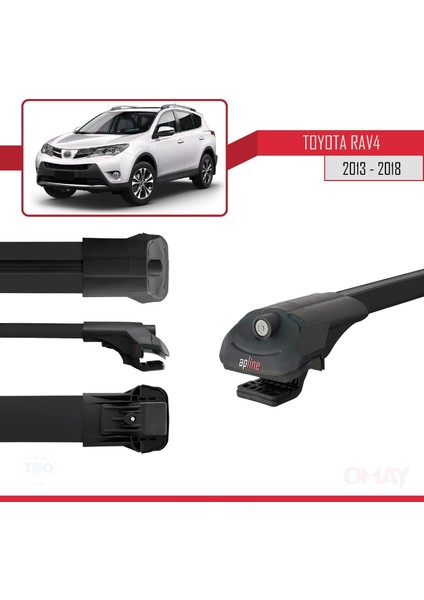 Toyota Rav4 2013-2018 Arası ile Uyumlu Ace-1 Ara Atkı Tavan Barı Siyah 3 Adet modelleri
