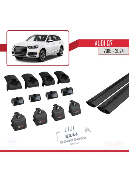 Audi Q7 (4m) 2016 ve Sonrası ile Uyumlu Ace-2 Ara Atkı Tavan Barı Siyah 2 Adet indirimleri