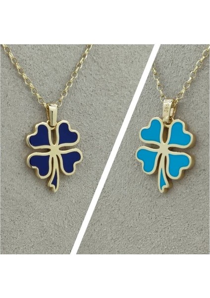 Çift Taraflı Renkli Mineli Yonca Kolye Ucu – KLU0366 fiyatları