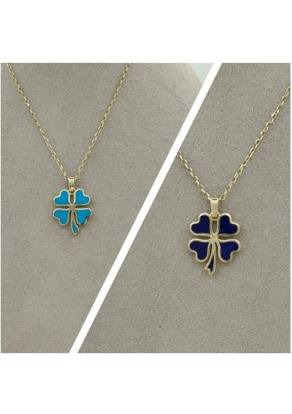 Çift Taraflı Renkli Mineli Yonca Kolye Ucu – KLU0366 fırsatları