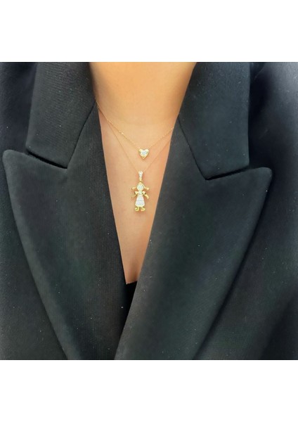 Taşlı Kız Çocuk Kolye Ucu