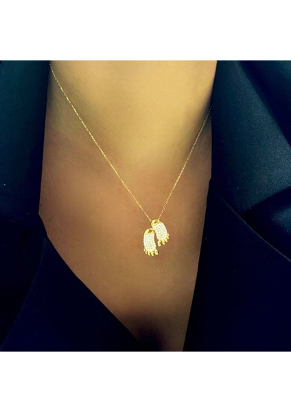 Bebek Ayak Izi Kolye - 14 Ayar Altın