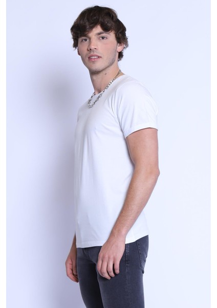 Ets 1828 Düz Renk Bisiklet Yaka Erkek T-Shirt modelleri