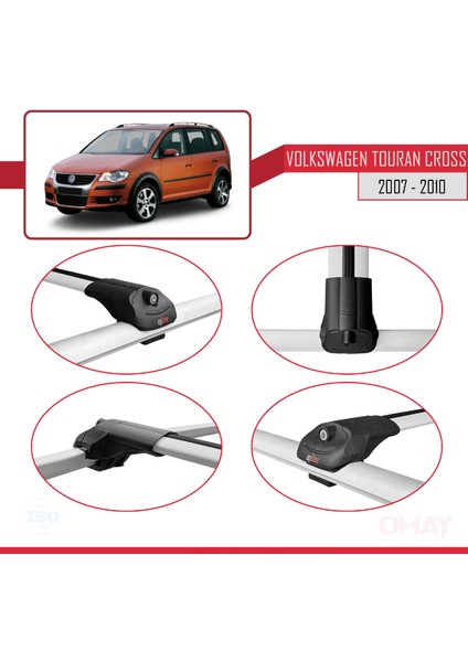 Volkswagen Touran Cross 2007-2010 Arası ile Uyumlu Ace-1 Ara Atkı Tavan Barı Gri 2 Adet fırsatları