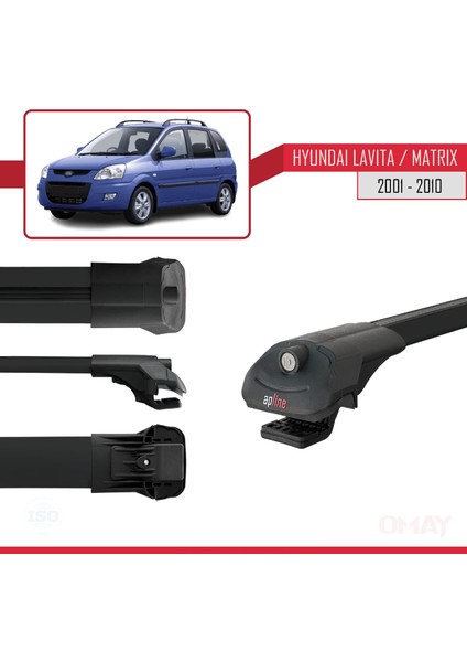 Hyundai Lavita / Matrix (Fc) 2001-2010 Arası ile Uyumlu Ace-1 Ara Atkı Tavan Barı Siyah 2 Adet modelleri