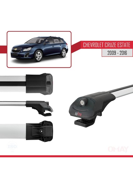 Chevrolet Cruze 2009-2016 Arası ile Uyumlu Ace-1 Ara Atkı Tavan Barı Gri 3 Adet