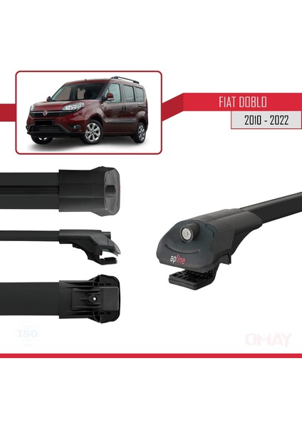 Fiat Doblo 2010-2022 Arası ile Uyumlu Ace-1 Ara Atkı Tavan Barı Siyah 3 Adet modelleri