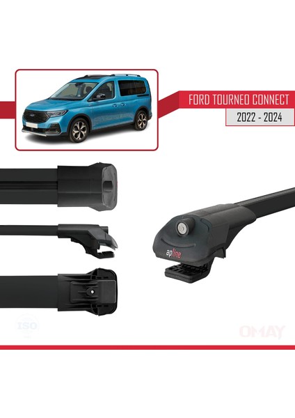 Ford Turneo Connect 2022 ve Sonrası ile Uyumlu Ace-1 Ara Atkı Tavan Barı Siyah 2 Adet modelleri