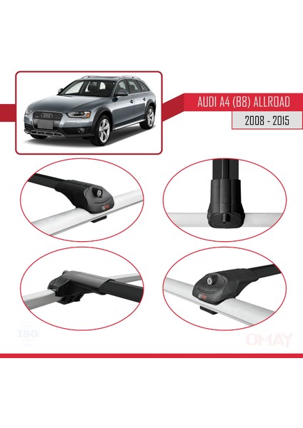 Audi A4 (B8) Allroad 2008-2015 Arası ile Uyumlu Ace-1 Ara Atkı Tavan Barı Siyah 2 Adet fırsatları