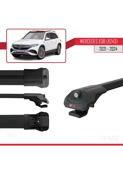 Mercedes Eqb (X243) 2021 ve Sonrası ile Uyumlu Ace-1 Ara Atkı Tavan Barı Siyah 2 Adet modelleri