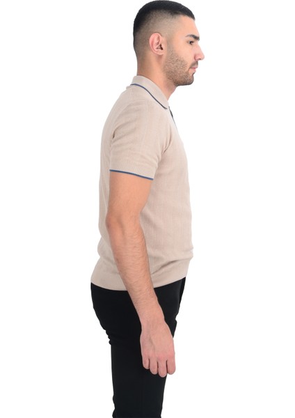 Cengiz Inler Yarım Fermuarlı Desenli Merserize Erkek Triko T-Shirt fiyatları