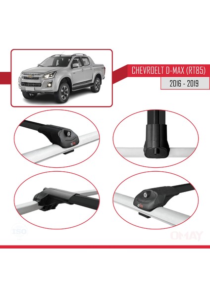 Chevrolet D-Max (RT85) 2016-2019 Arası ile Uyumlu Ace-1 Ara Atkı Tavan Barı Siyah 2 Adet fırsatları