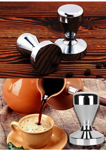 Tamper Krom Kaplama Kahve Tamperi 58 mm