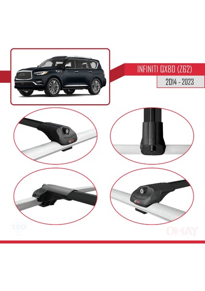 Infiniti QX80 Z62 2014-2023 Arası ile Uyumlu Ace-1 Ara Atkı Tavan Barı Siyah 2 Adet fırsatları