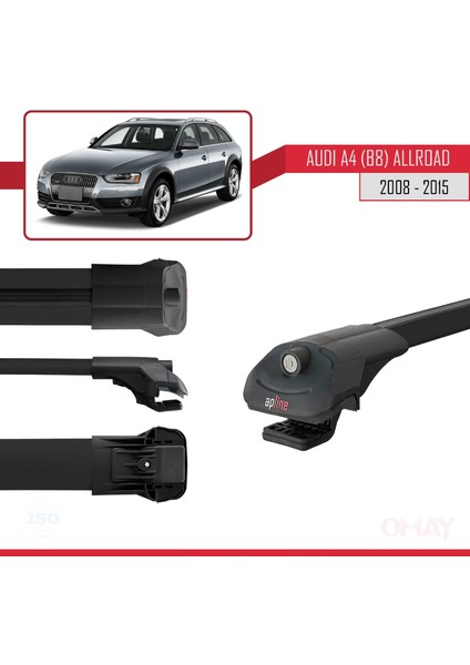 Audi A4 (B8) Allroad 2008-2015 Arası ile Uyumlu Ace-1 Ara Atkı Tavan Barı Siyah 3 Adet modelleri