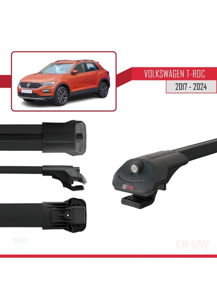 Volkswagen T-Roc 2017 ve Sonrası ile Uyumlu Ace-1 Ara Atkı Tavan Barı Siyah 2 Adet modelleri