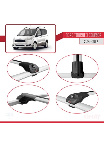 Ford Tourneo Courier 2014-2017 Arası ile Uyumlu Ace-1 Ara Atkı Tavan Barı Gri 4 Adet fırsatları