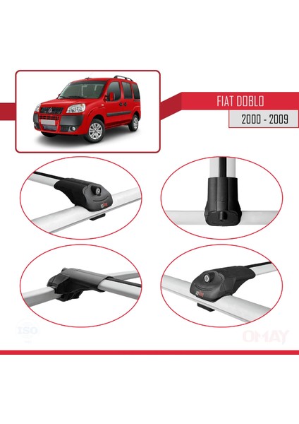Fiat Doblo 2000-2009 Arası ile Uyumlu Ace-1 Ara Atkı Tavan Barı Gri 2 Adet fırsatları