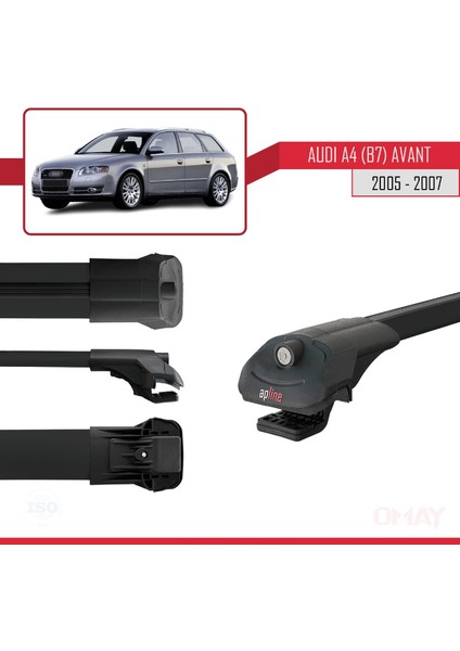 Audi A4 (B7) Avant 2005-2007 Arası ile Uyumlu Ace-1 Ara Atkı Tavan Barı Siyah 2 Adet modelleri