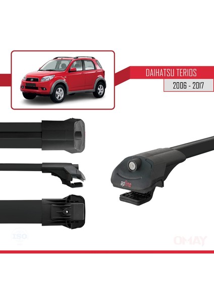 Daihatsu Terios 2006-2017 Arası ile Uyumlu Ace-1 Ara Atkı Tavan Barı Siyah 3 Adet modelleri
