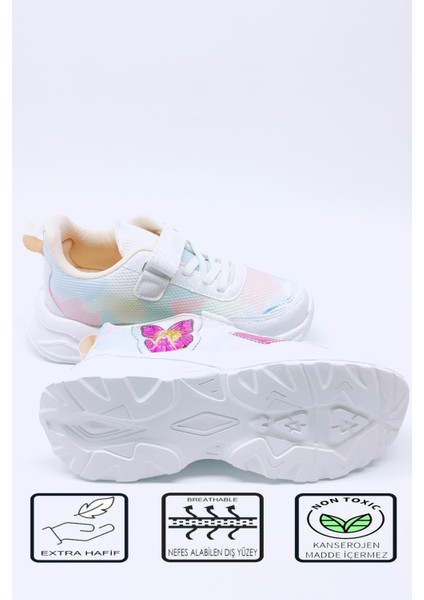 RF2340 Princess Sneaker Extra Light Ortopedik Kız Günlük Çocuk Spor Ayakkabı Pembe Beyaz