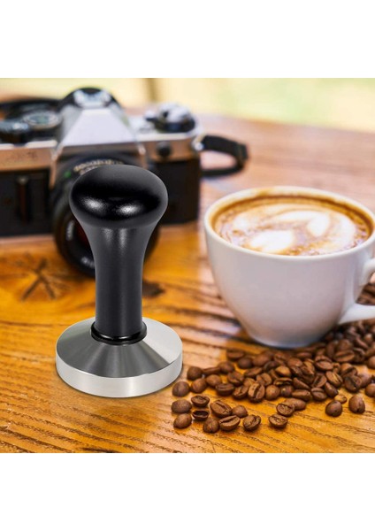 Tamper Aluminyum Saplı Paslanmaz Tabanlı Kahve Tamperi 58 mm