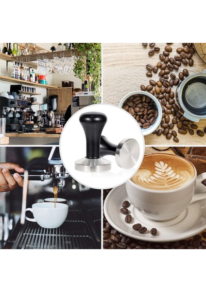 Tamper Aluminyum Saplı Paslanmaz Tabanlı Kahve Tamperi 58 mm