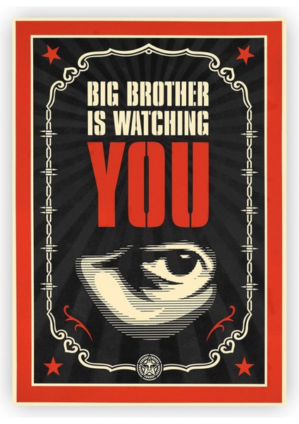 Big Brother Is Watching You 1984 Ahşap Poster 20X29 cm