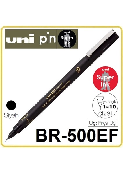 Uniball. Uniball Pin Br Extra Fine Line Fırça Uçlu Kalem Siyah (Iki Adet ) fırsatları