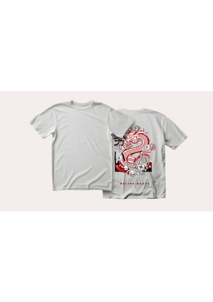 Sakura Wyrm Tasarım Relaxed Fit Erkek Sırt Baskılı Tişört