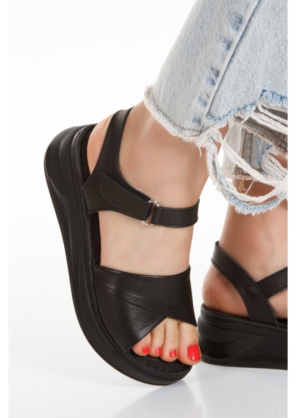 Iç Dış Deri Platform Taban Kadın Sandalet fiyatları