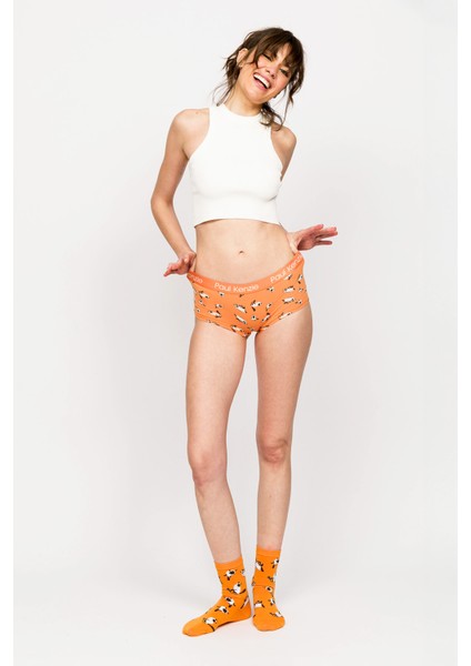 x Kurtaran Ev - Desenli Kadın Boyshort Külot - Siyam modelleri