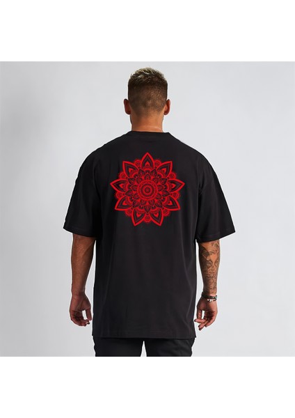 Desenli Ön ve Sırt Baskılı Oversize Unisex Pamuklu Premium Tshirt