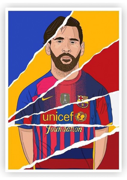 Messi ve Formaları Ahşap Poster 20 x 29 cm