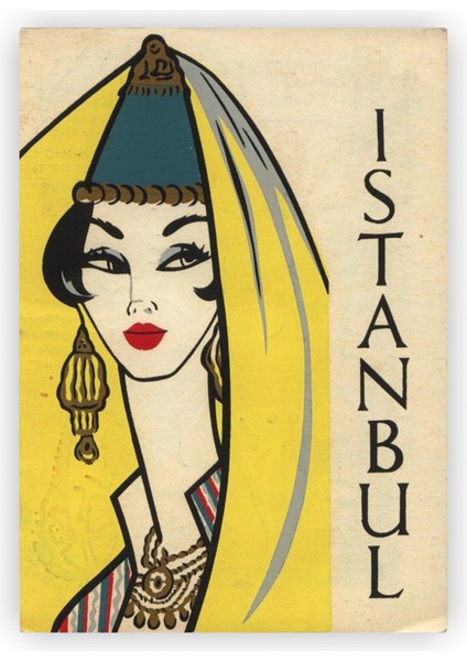 Eski Istanbul Kadını Ahşap Poster 20X29 cm