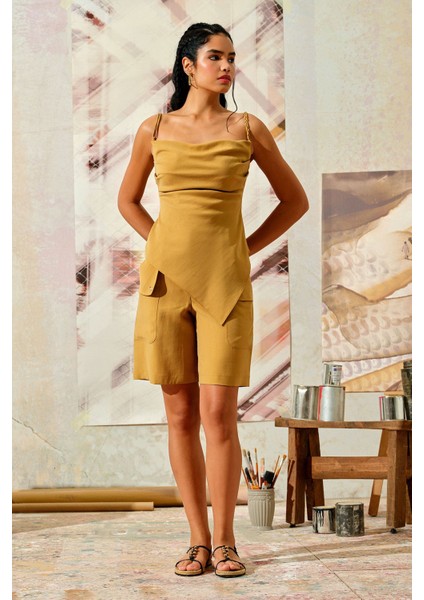 Degaje Yaka Bluz Safran