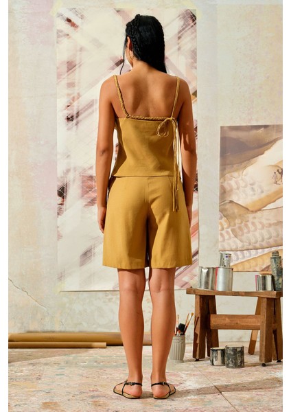 Degaje Yaka Bluz Safran fırsatları