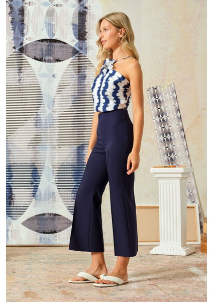 Takma Çiçekli Organze Büstiyer Lacivert modelleri