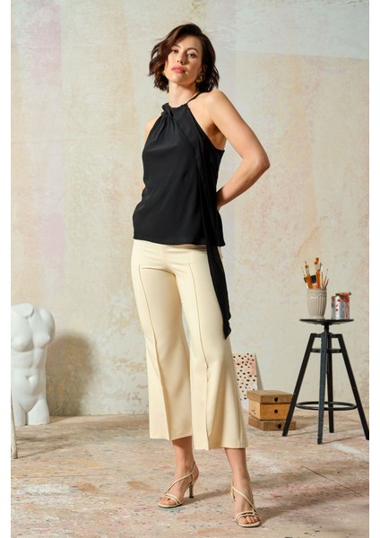 Boyundan Bağlamalı Bluz Siyah fiyatları