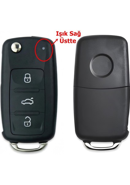 Volkswagen Polo 5 Golf 6 T6 Caddy Uyumlu Uds Anahtar Kabı Kumanda Kabı Oto Anahtarlık Pimli Logolu