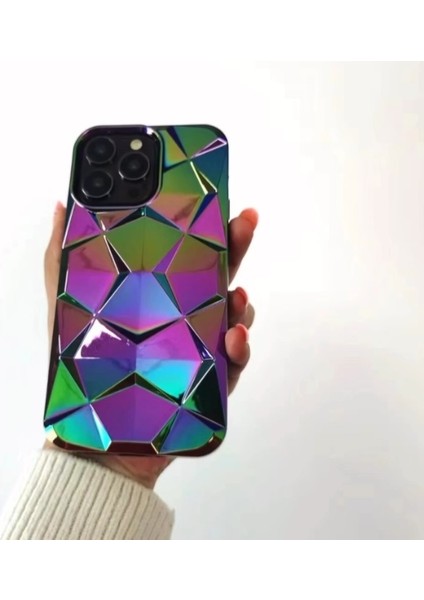iPhone Uyumlu Elite Baklava Dilimli Hologram Kılıf, Silikon Kılıf