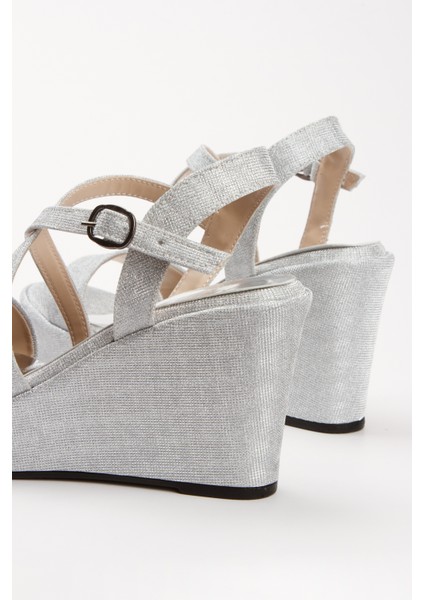 Kadın Gümüş Özel Üretim Dolgu Topuklu Sandalet modelleri
