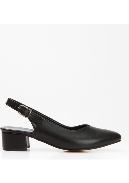 Günlük 3 cm Kısa Kalın Topuklu Ayakkabı Siyah fiyatları
