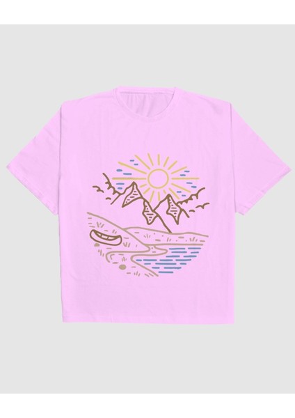 Majestic Peaks Tasarım Relaxed Fit Kadın Önü Baskılı Tişört fırsatları
