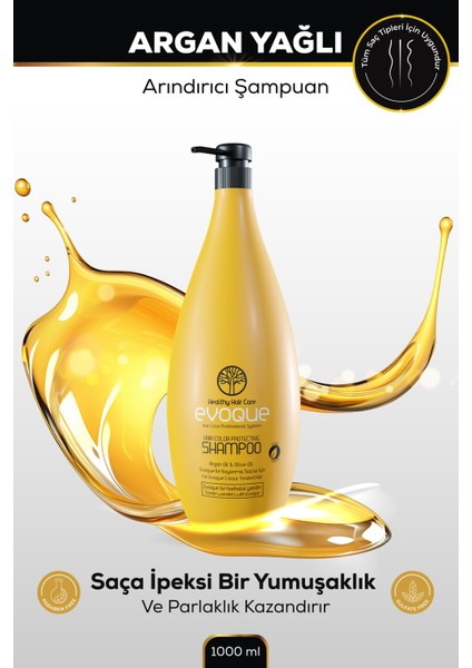 Saç Rengi Koruyucu Arındırıcı Şampuan, Argan Yağı ve Zeytin Yağı Içerir, PARABENSIZ-SÜLFATSIZ,1000ML