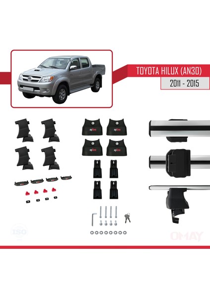 Toyota Hilux (AN30) 2011-2015 Arası ile Uyumlu Ace-4 Ara Atkı Tavan Barı Gri 2 Adet indirimleri