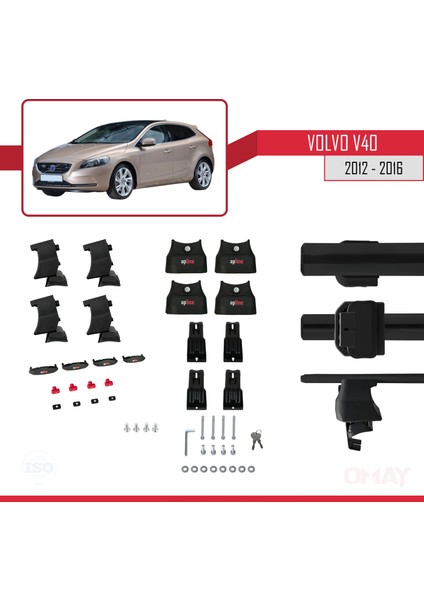 Volvo V40 2012-2016 Arası ile Uyumlu Ace-4 Ara Atkı Tavan Barı Siyah 2 Adet indirimleri