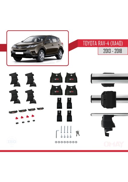 Toyota Rav 4 (XA40) 2013-2018 Arası ile Uyumlu Ace-4 Ara Atkı Tavan Barı Gri 2 Adet indirimleri