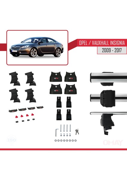 Opel / Vauxhall Insignia 2009-2017 Arası ile Uyumlu Ace-4 Ara Atkı Tavan Barı Gri 2 Adet indirimleri